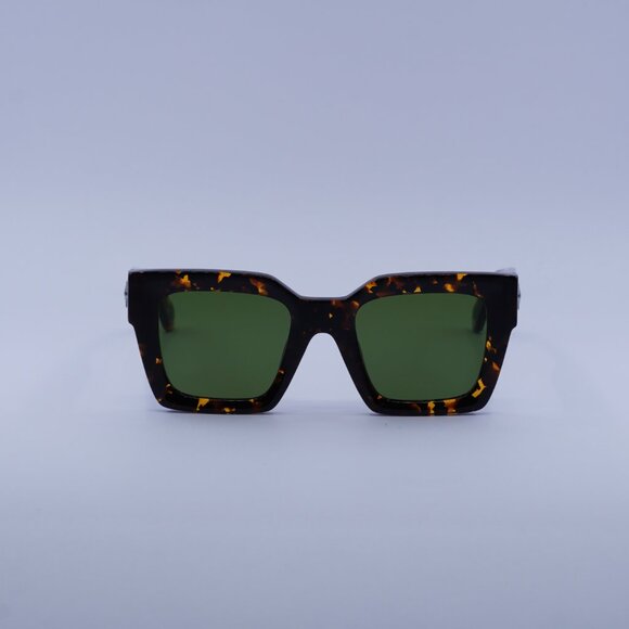 Off-White OERI13I JACKSON 6055 Sunglasses Havana Square Frame, Green Lenses - Picture 3 of 10